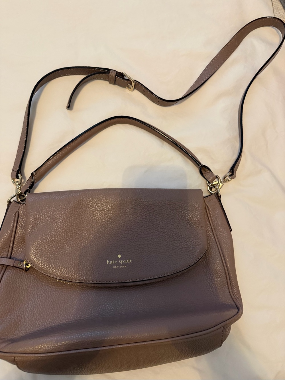 kate spade Mauve Leather Top-Handle Crossbody Shoulder Bag